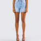 Yolande Blue Denim Cutoff Short model front