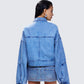 Yui Blue Denim Oversized Cropped Jacket