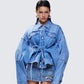 Yui Blue Denim Oversized Cropped Jacket