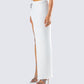 Yuka White Rosette Knit Maxi Skirt