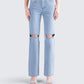 Yume Blue Distressed Denim Jean model front