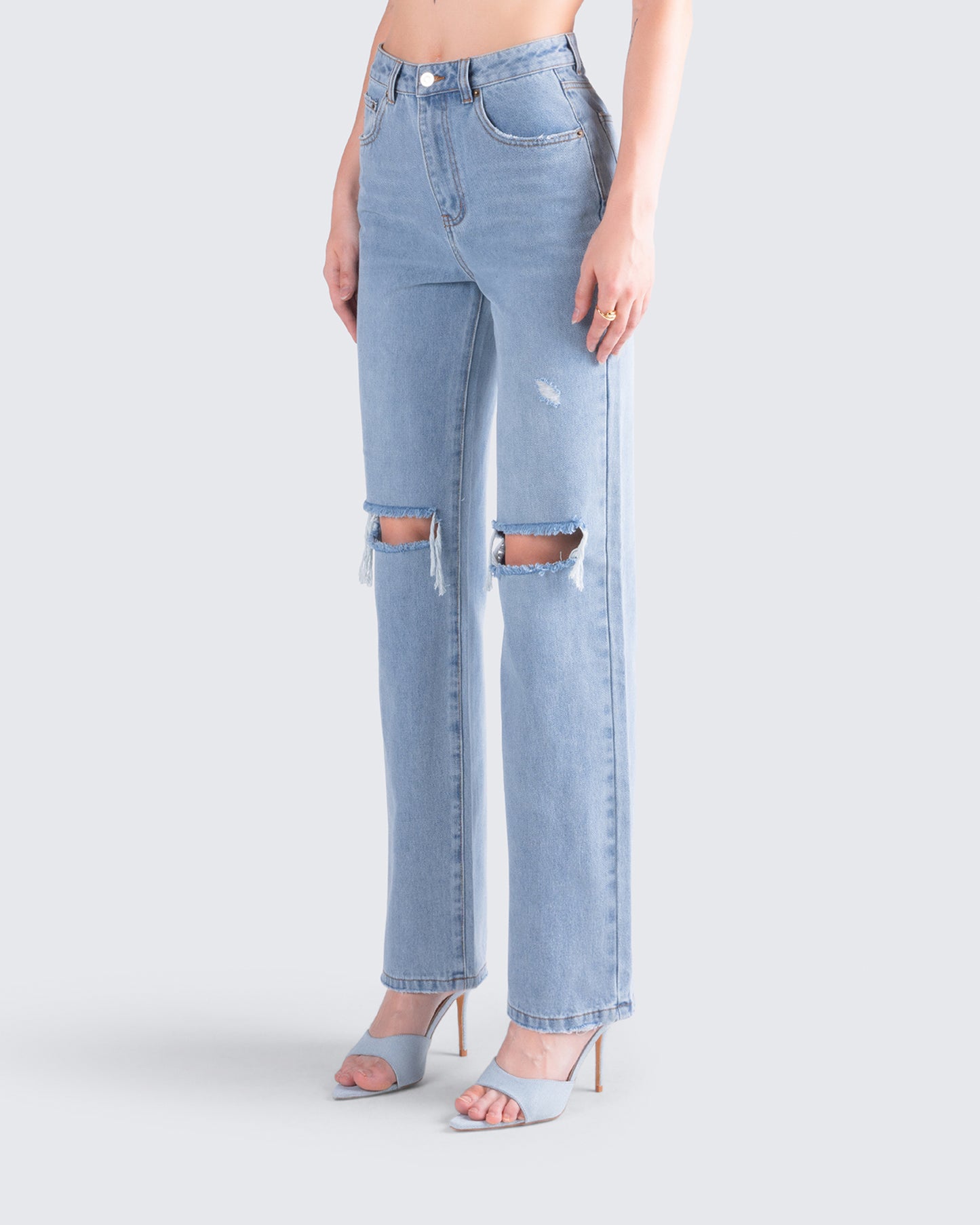 Yume Blue Distressed Denim Jean