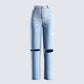Yume Blue Distressed Denim Jean 3d product front