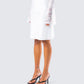 Zaina White Satin Flounce Skirt