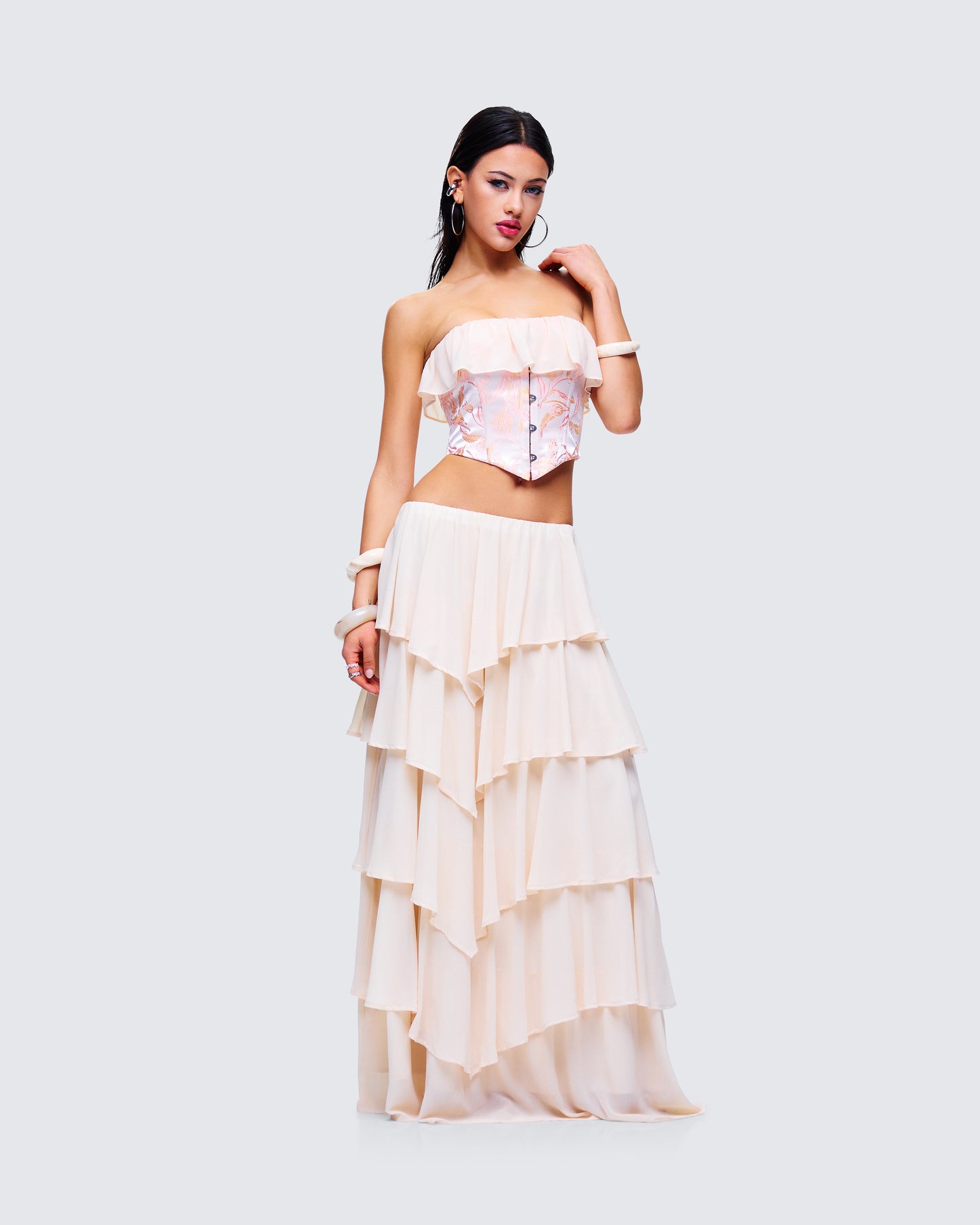 Zana Cream Ruffle Set