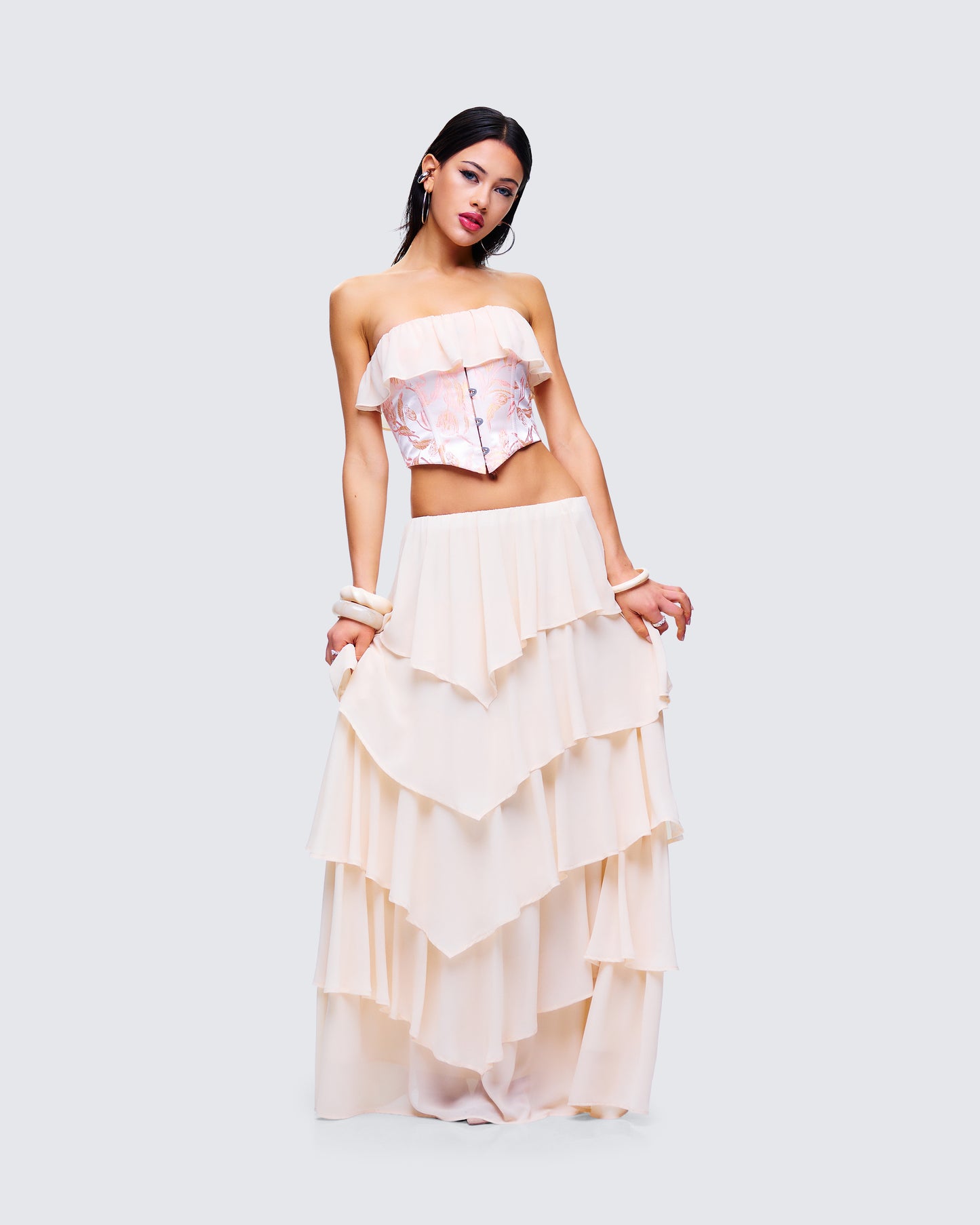 Zana Cream Ruffle Set