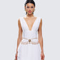 Zana Gold Metal Coin Belt model front