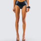 Zaria Black Vegan Leather Micro Short model front