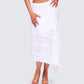Zaya White Tiered Asymmetric Skirt