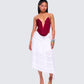 Zaya White Tiered Asymmetric Skirt