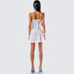 Zera White Lace Pleated Mini Dress