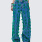 Zia Blue Denim Feather Straight Leg Pant model front