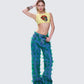 Zia Blue Denim Feather Straight Leg Pant