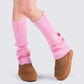 Pollie Pink Ribbed Leg Warmer