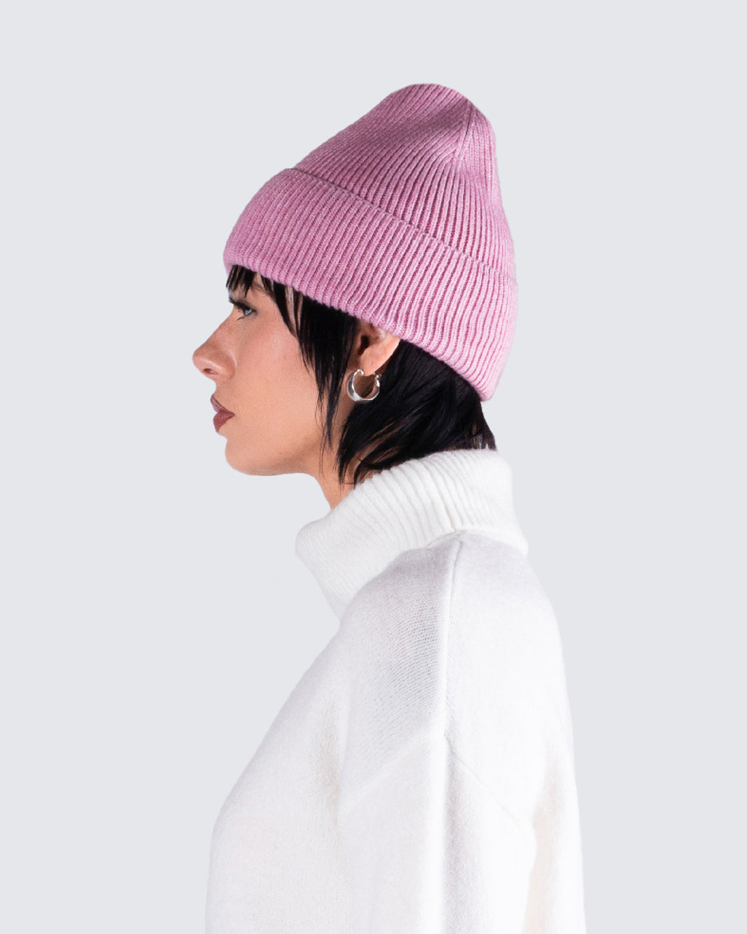 Molly Pink Ribbed Beanie