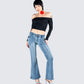Zori Black Jersey Off Shoulder Top