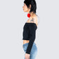 Zori Black Jersey Off Shoulder Top