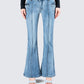 Zori Blue Flare Leg Denim Pant model front