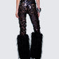Zumi Black Fishnet Sequin Pants