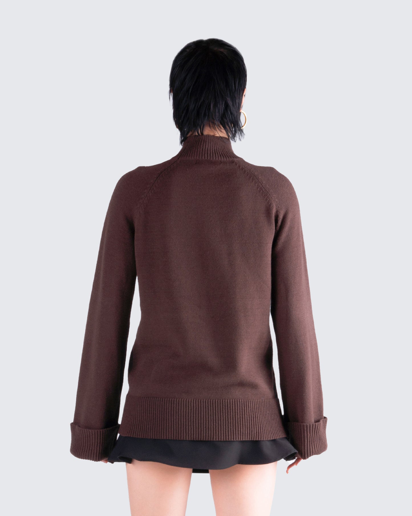 Zuri Brown Sweater Knit Top
