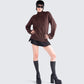 Zuri Brown Sweater Knit Top