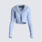 Ruth Jersey Fur Trim Cardigan Top