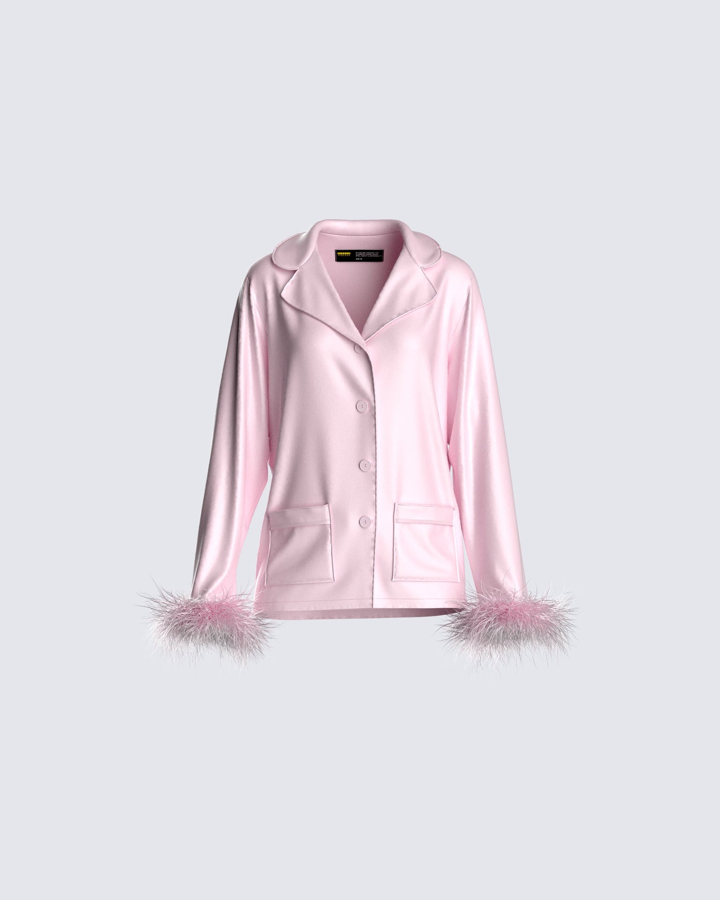 Sarah Pink Feather Trim Top 3d product front
