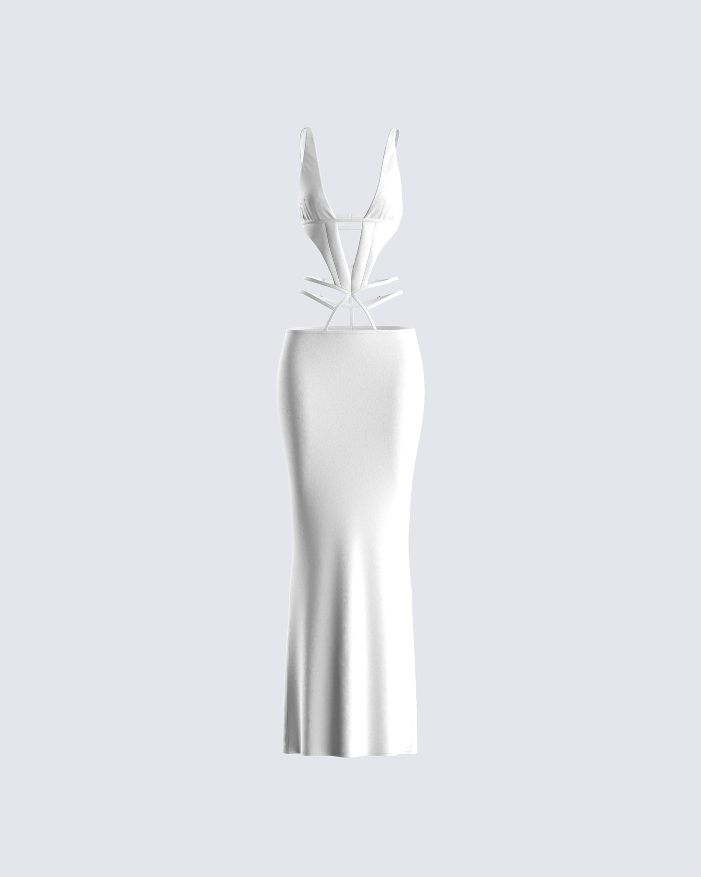 Pauline White Maxi Dress 3d product front