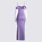 Tessa Purple Maxi Dress & Gloves