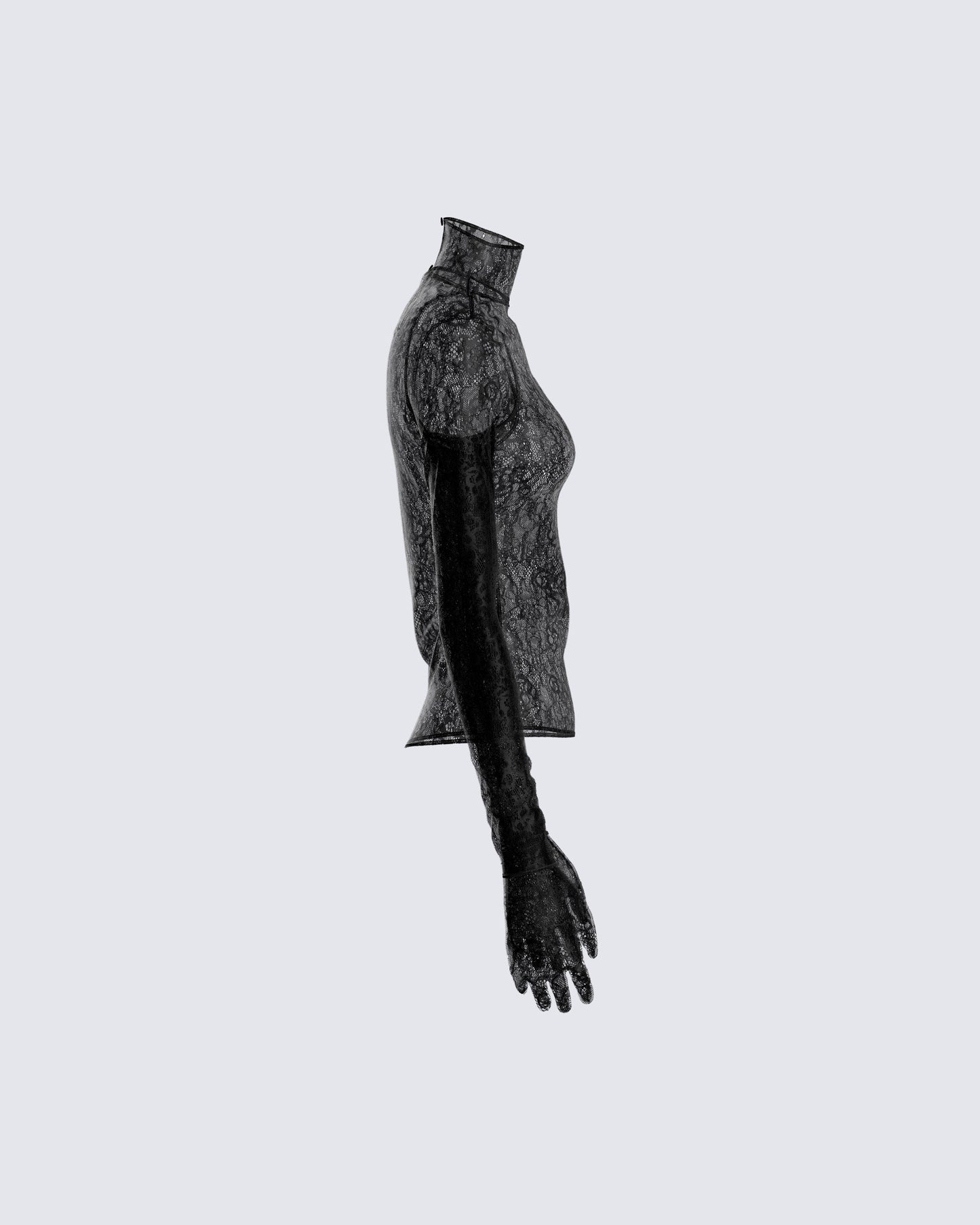 Shia Black Lace Top and Gloves