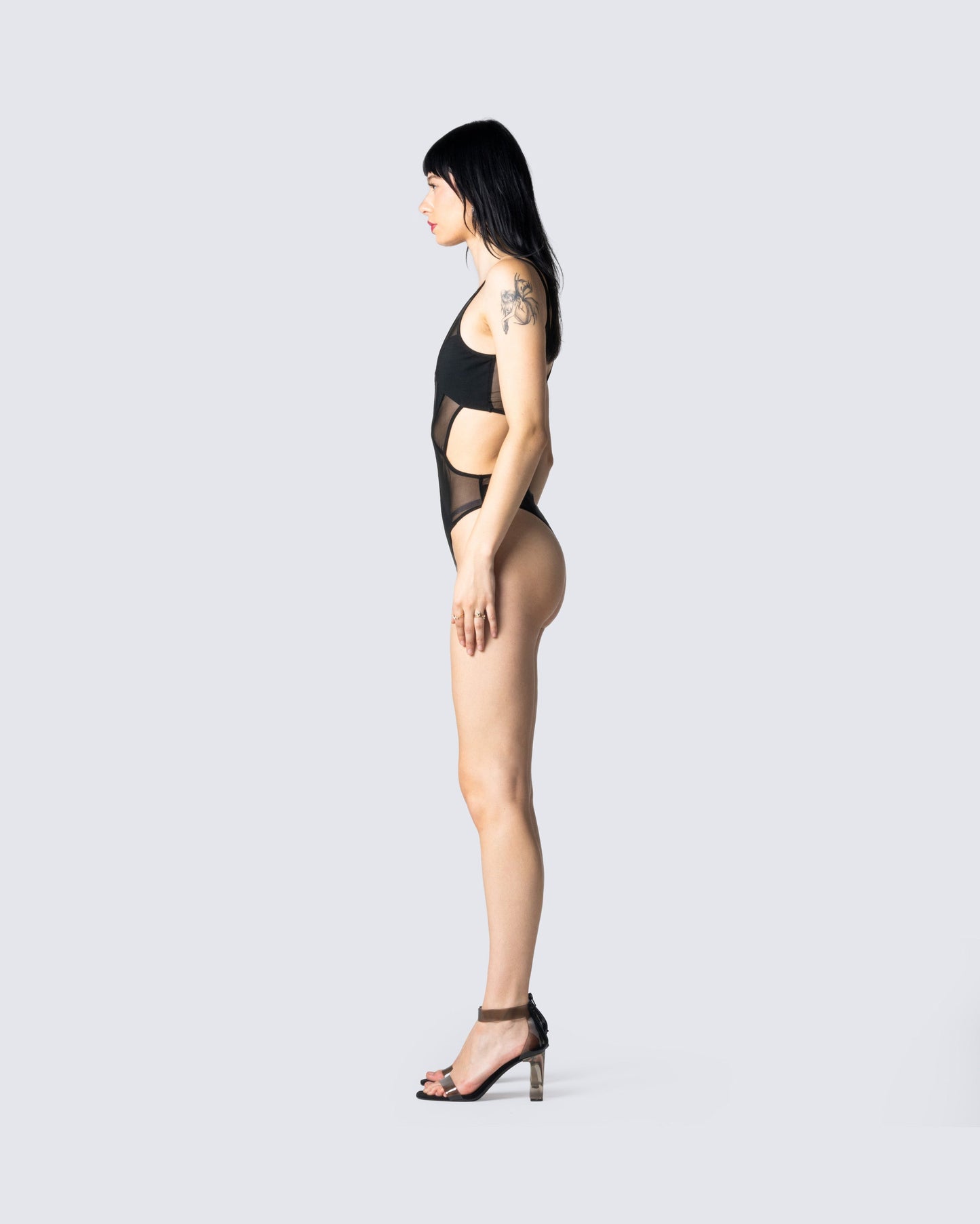 Yuna Black Mesh Bodysuit