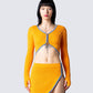 Riley Orange Long Sleeve Top model front