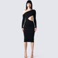 Xander Black Cut Out Midi Dress model front
