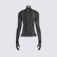 Shia Black Lace Top and Gloves