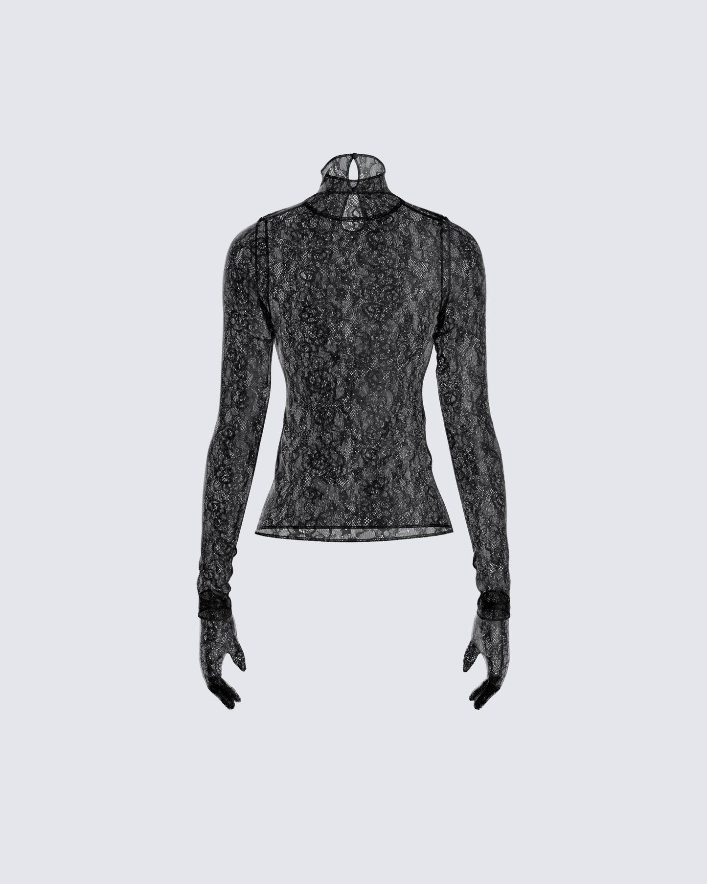 Shia Black Lace Top and Gloves