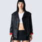 Tarja Black Vegan Leather Jacket model front