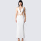 Pauline White Maxi Dress model front