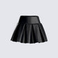 Yasmin Black Vegan Leather Skirt 3d product front