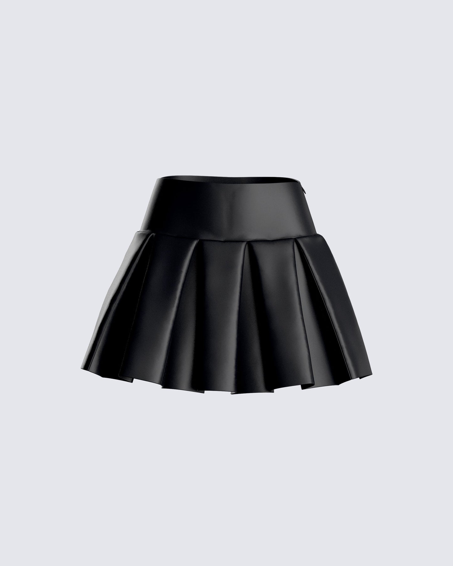 Yasmin Black Vegan Leather Skirt 3d product front