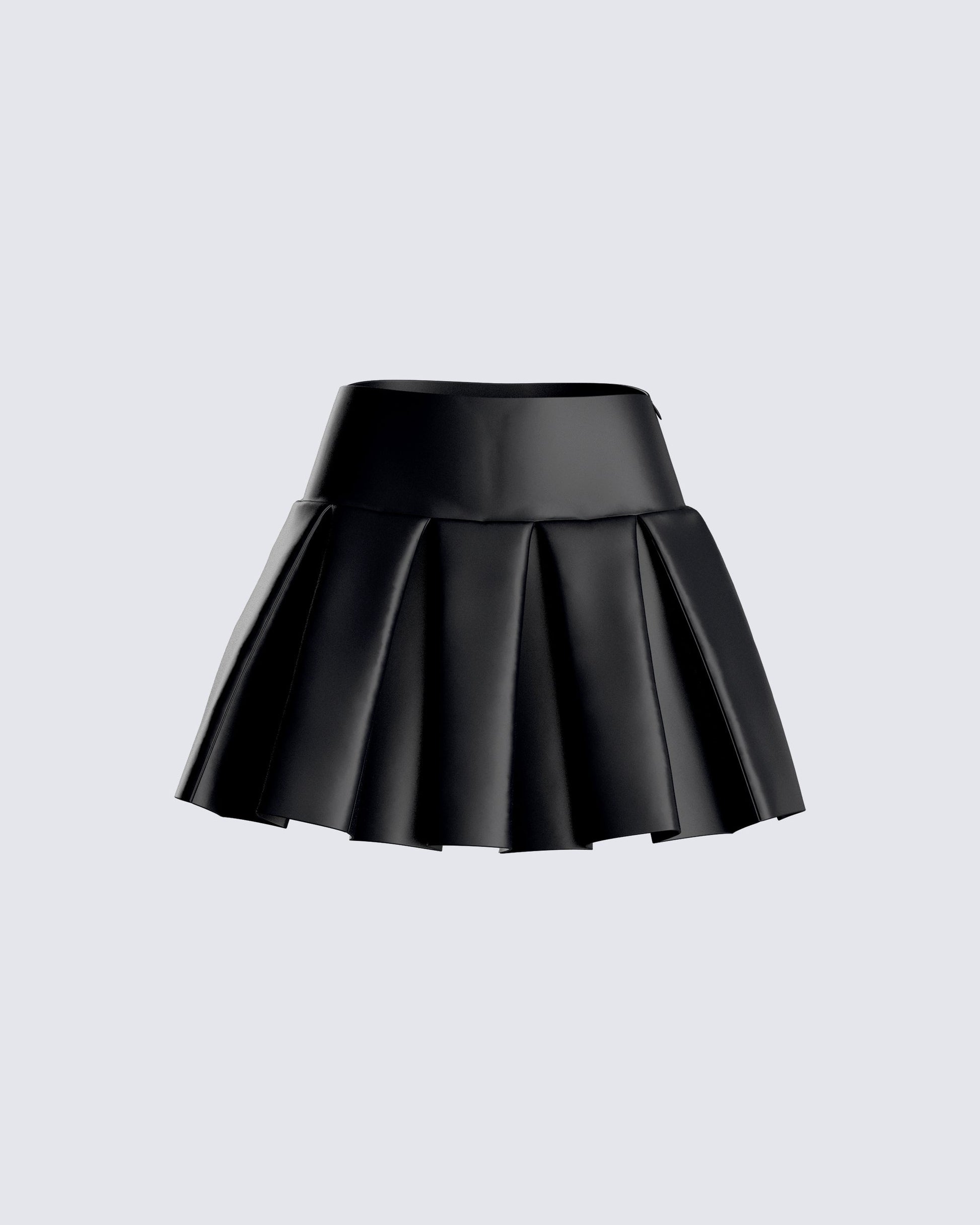 Yasmin Black Vegan Leather Skirt 3d product front