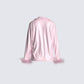 Sarah Pink Feather Trim Top