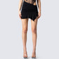 Rena Black Asymmetrical Mini Skirt model front