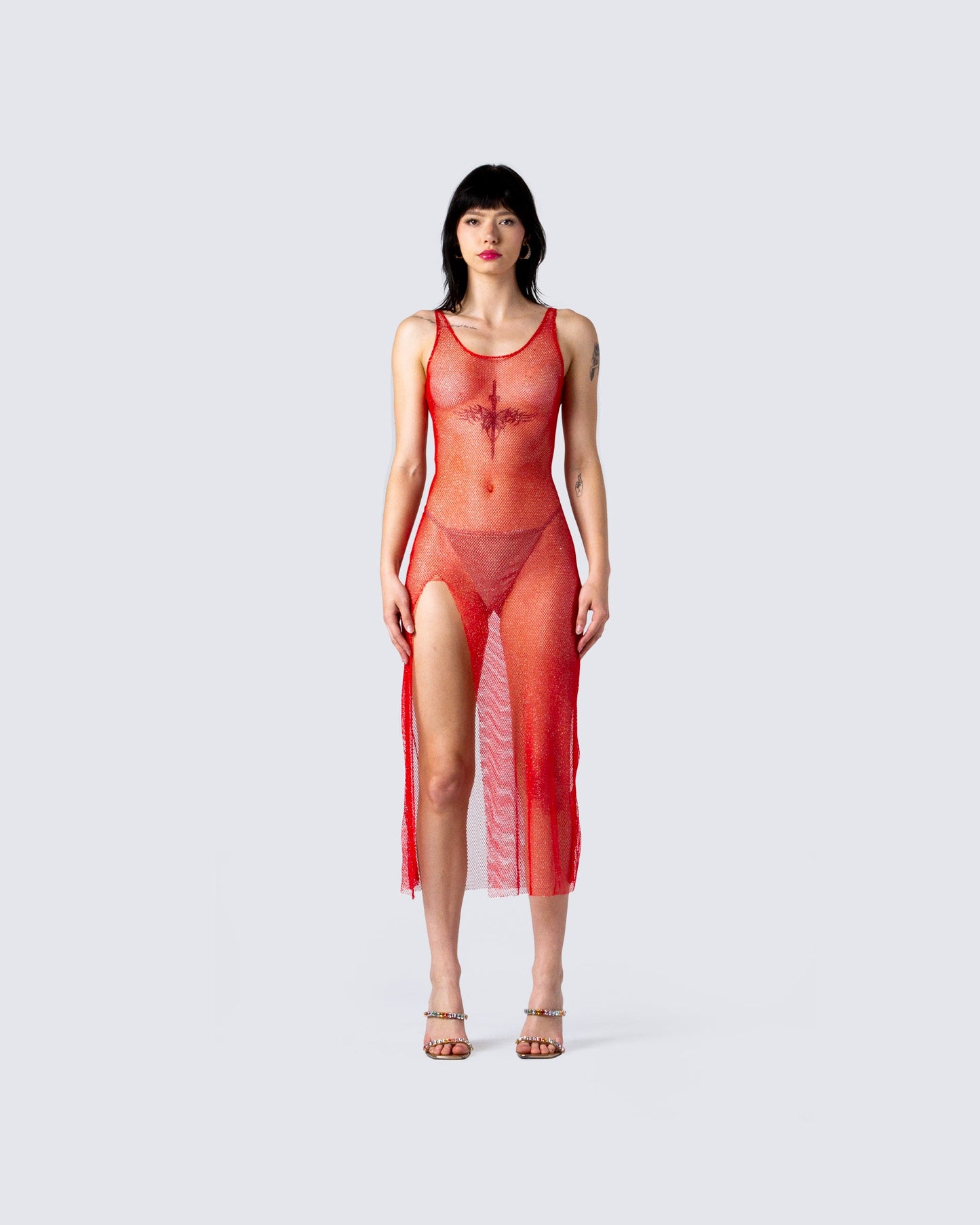 Skye Red Shimmer Dress