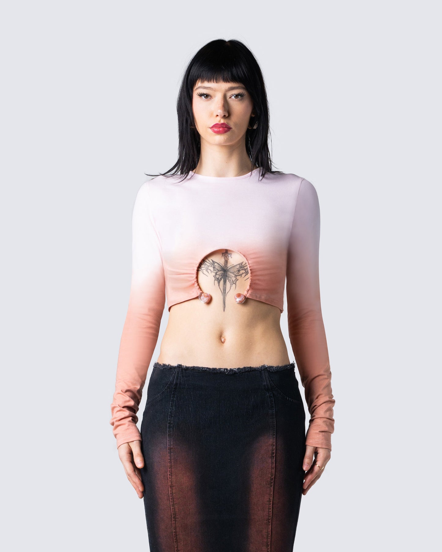 Raine Tie Dye Long Sleeve Top model front