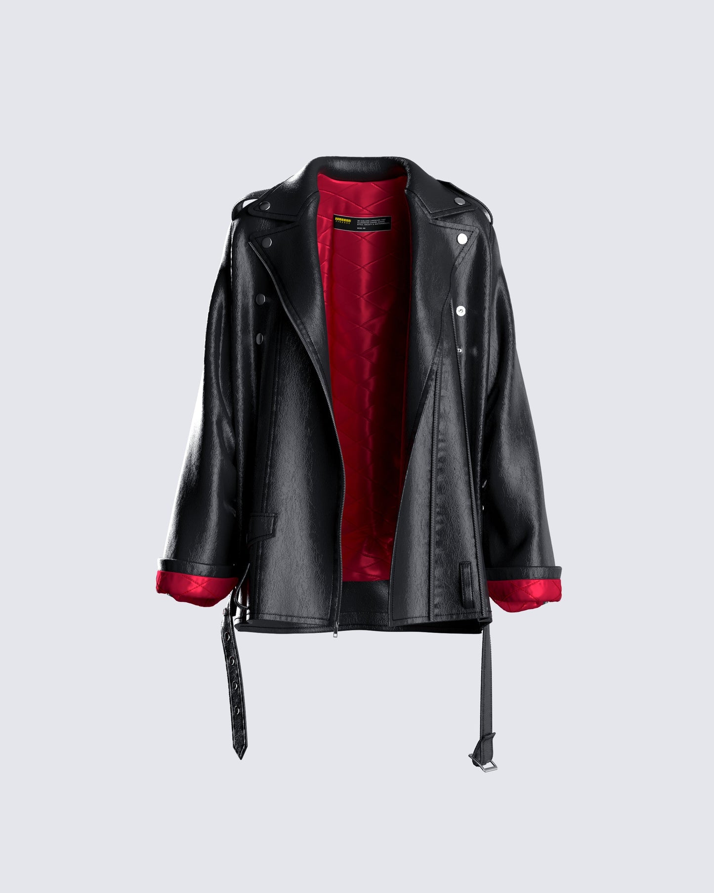 Tarja Black Vegan Leather Jacket product front