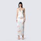Sandy Tie Dye Print Dress model front