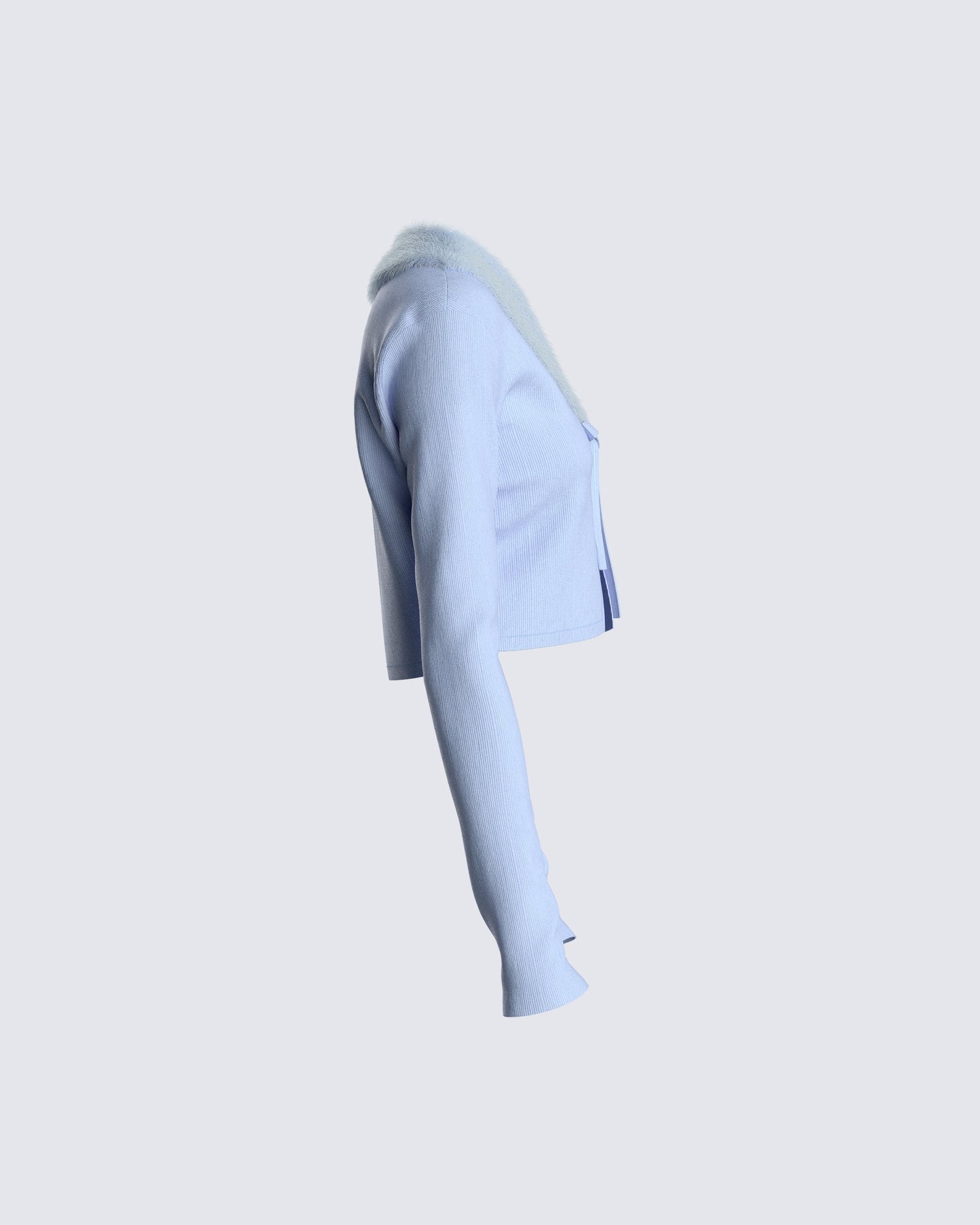 Ruth Jersey Fur Trim Cardigan Top
