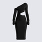 Xander Black Cut Out Midi Dress 3d product front