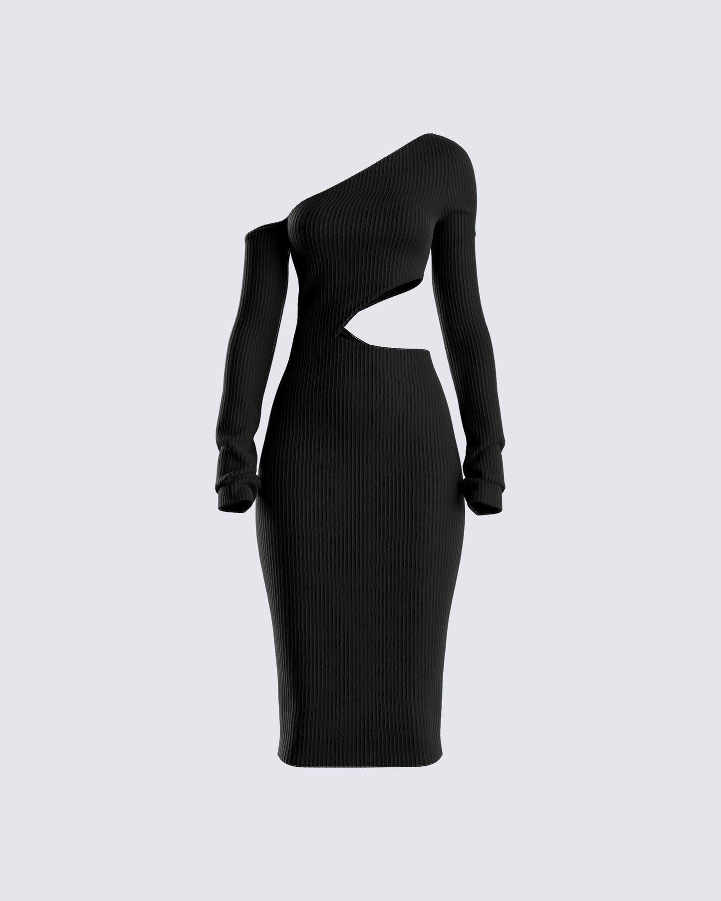 Xander Black Cut Out Midi Dress 3d product front