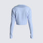 Ruth Jersey Fur Trim Cardigan Top